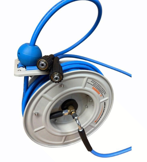 ProTool Retractable Hose Reel 60ft 1/4″ M22 Pressure Washer Auto Rewind