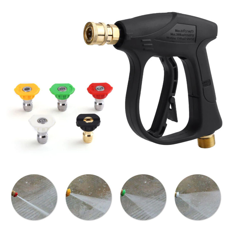 1/4″ High Pressure Washer Gun 4000 PSI Car Wash Foam Spray Short Wand w/ Nozzle