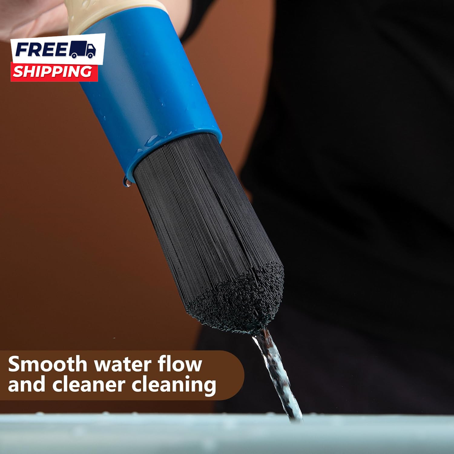 Parts Washer Brush with Hose Wear Resistant Parts Cleaning Brush