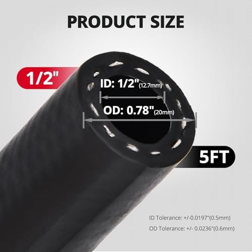 SAE J1532 250 PSI Power Steering Hose 5FT Transmission Cooler Hose 5FT