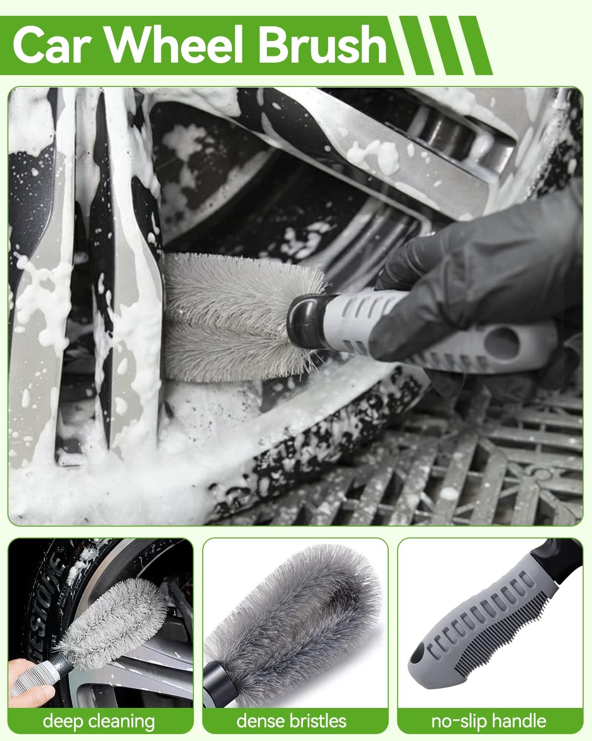 @utos 8Pcs Car Wash Kit, 62’’ Brush With Long Handle, Kit