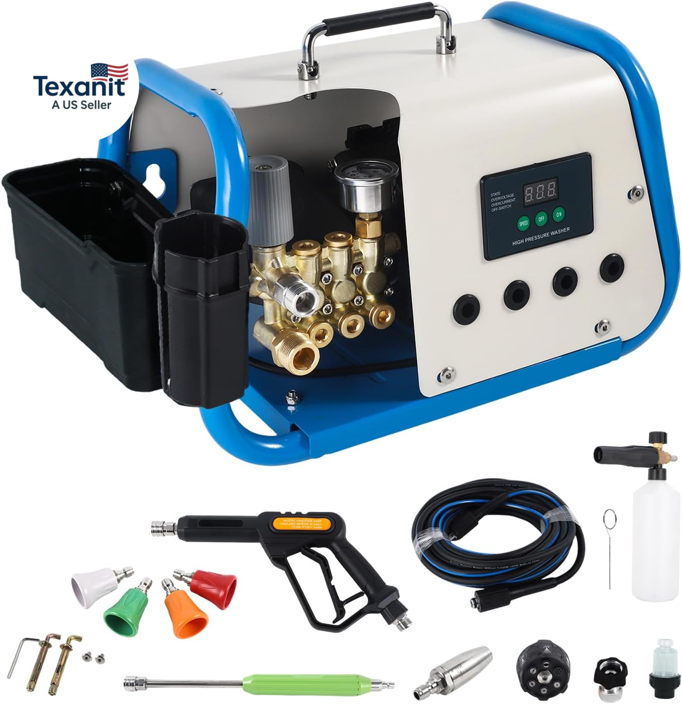 Pressure Washer, Max 150 Bar, 12L/Min, Power Washer for Cars, Driveways, Patios,