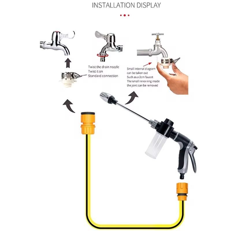Hose Hawk Pressure Washer Nozzle Pro 360° Rotating 3 Spray Modes Compact