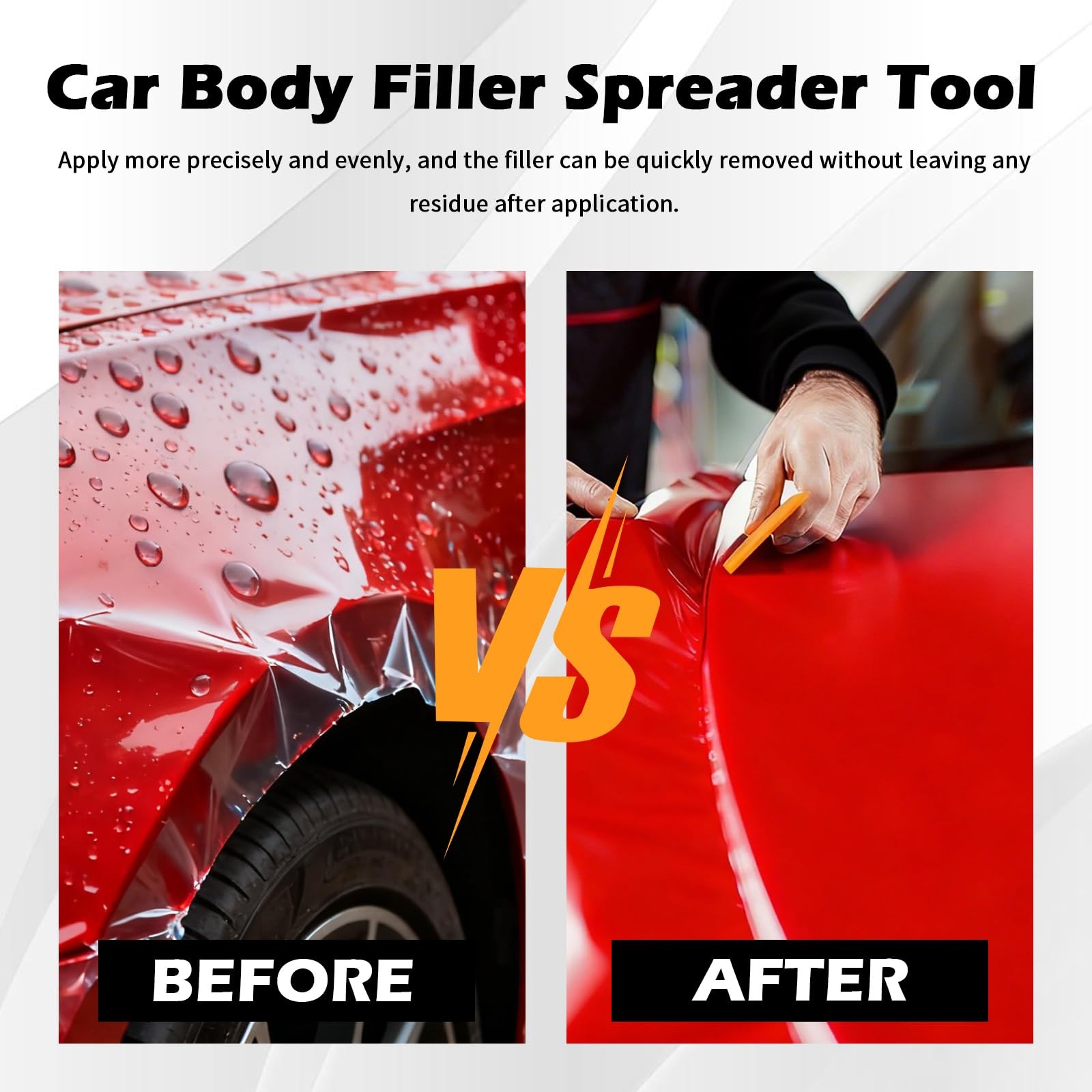 VKQTS 9PCS Body Filler Spreader Tool with 4/5/6 3.87*2.64*0.11 inch, Orange