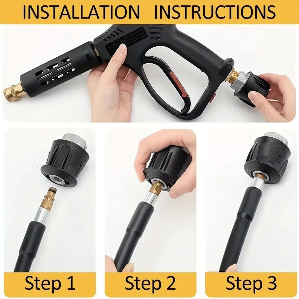 1pcs Pressure Washer Hose Connector Adapter M22 Female to Quick Socket