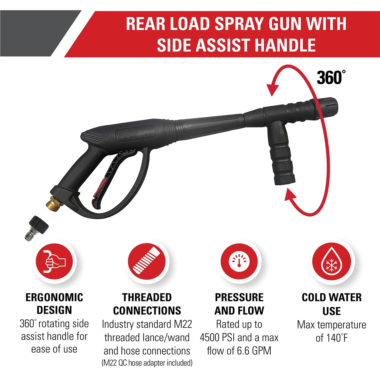 Simpson Cleaning Universal Pressure Washer Gun with Side Assist Handle for Co…