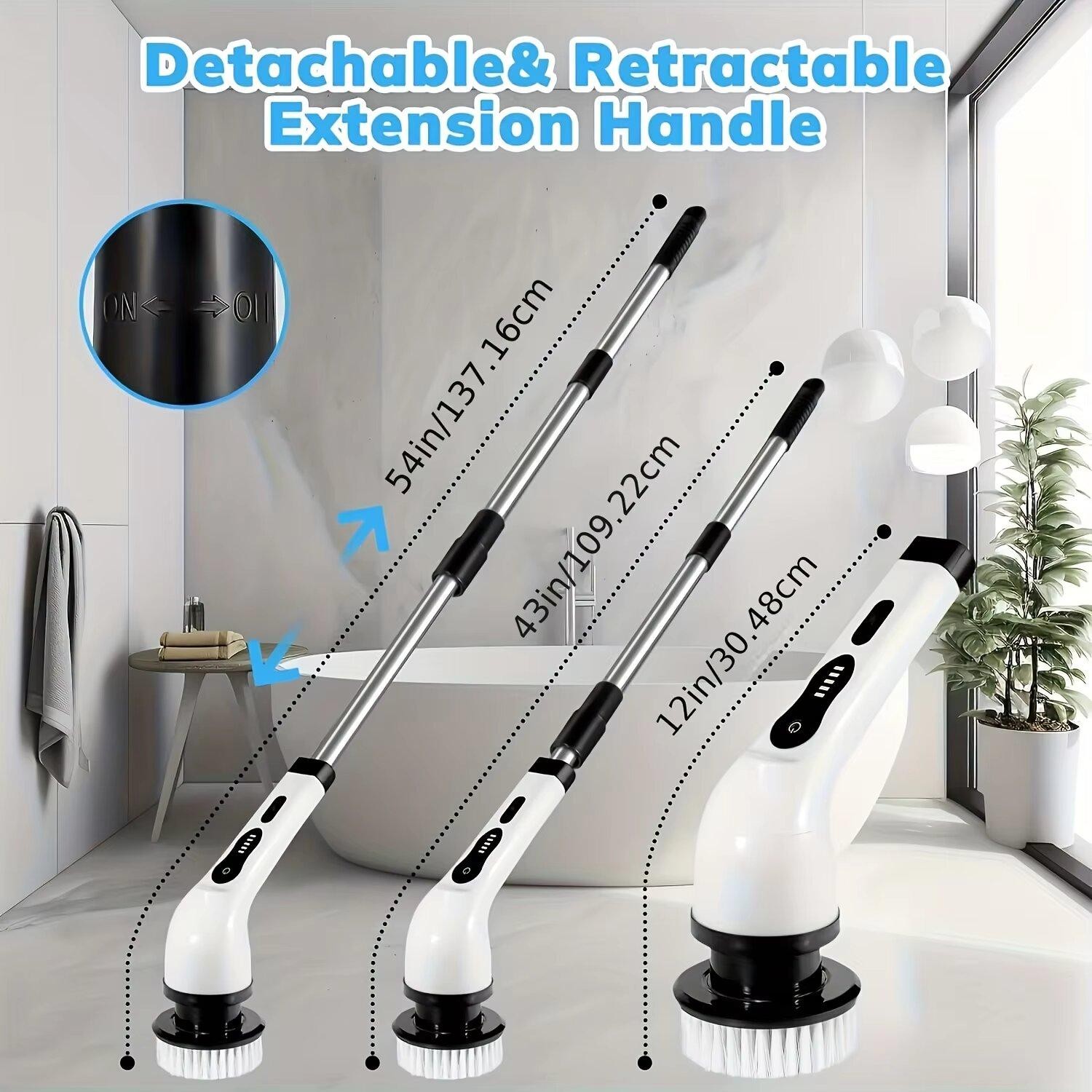 Electric Cleaning Brush 2-gear Electric Rotary Floor Scrubber Wireless Cordless