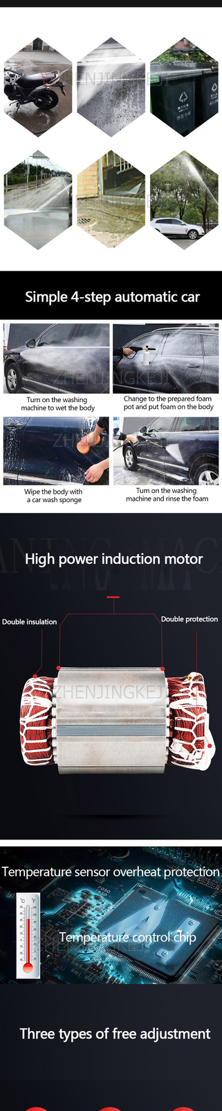 Temperature Control Chip Pressure Car Washing Machine Cleaning Equipment Tool