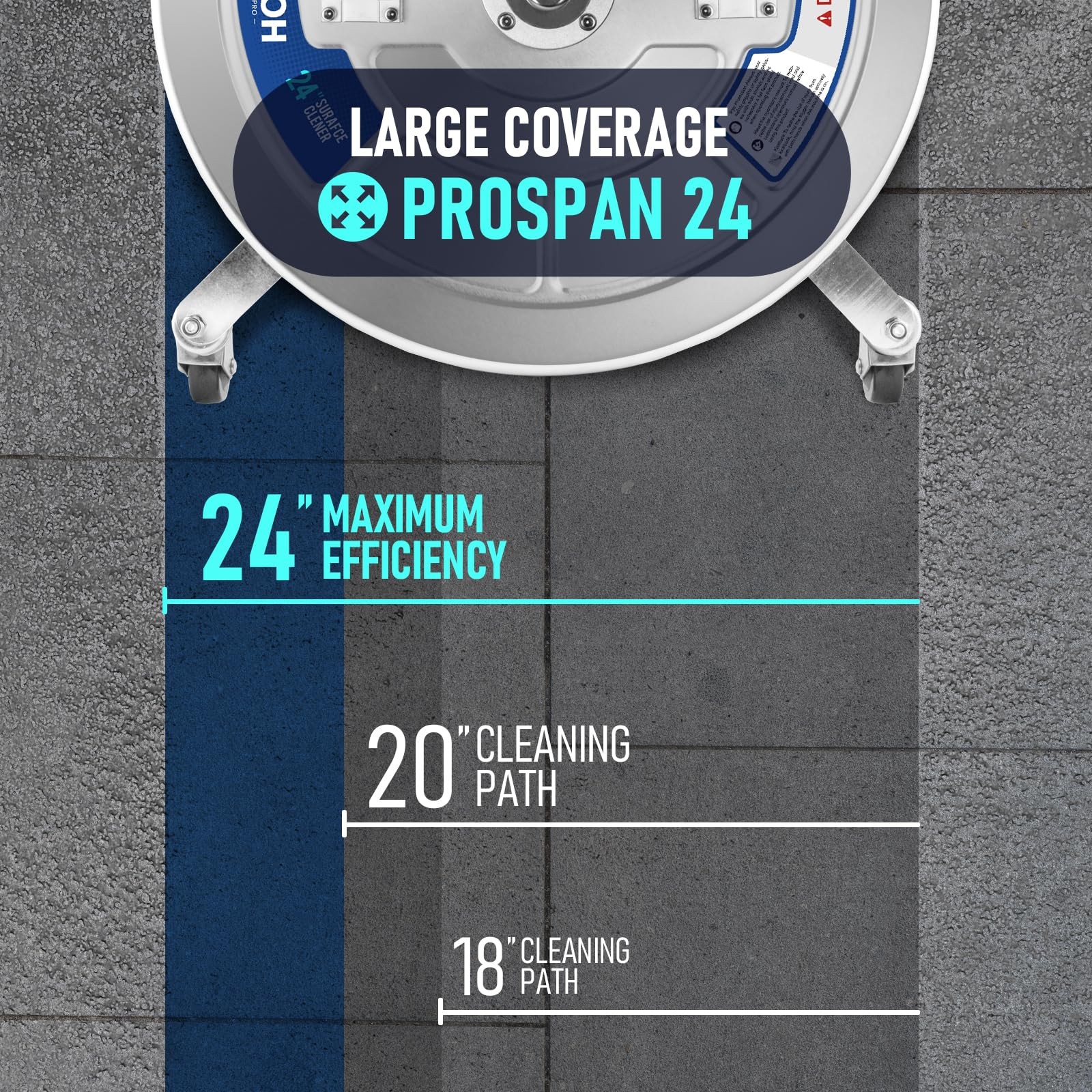 24″ Pressure Washer Surface Cleaner for Large Areas, 4500PSI Stainless Steel …