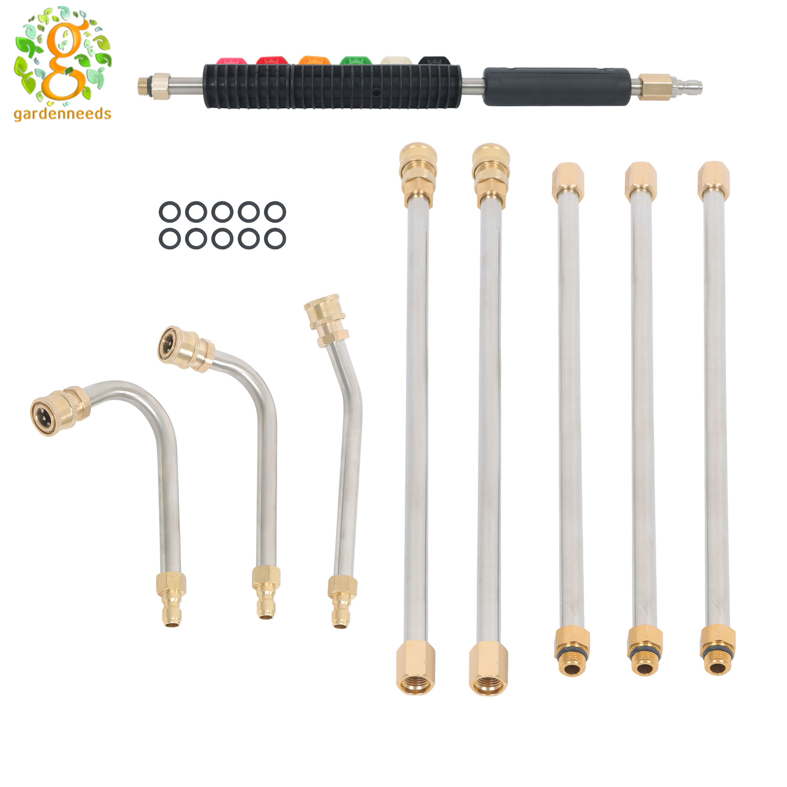 9 Pcs 97 Feet Water Gun 1/4 In 4000 Psi High Pressure Washer Extension Wand