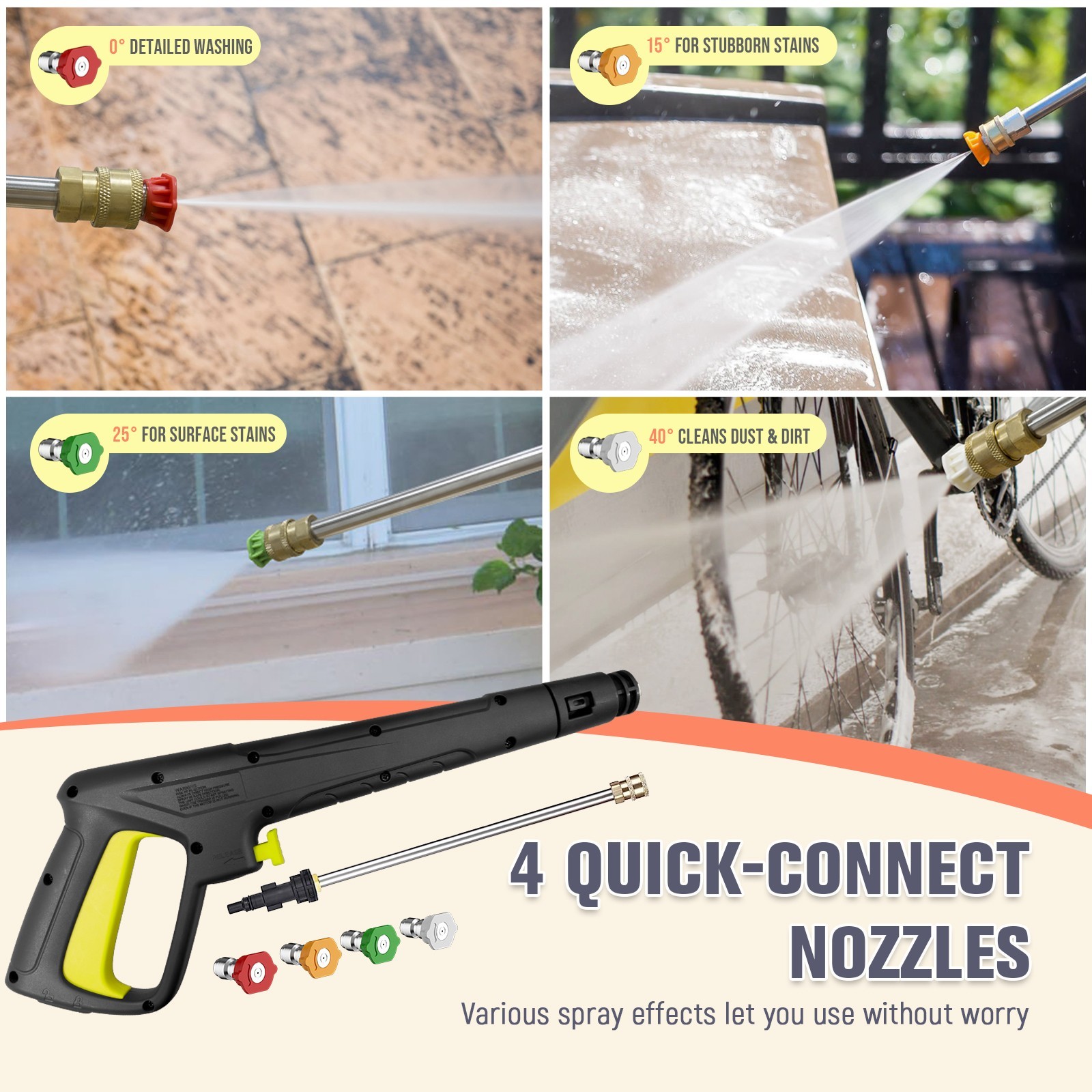 Pressure Washer 4200PSI 2.5GPM, Steel Lance, 500ML Foam Cannon, for Driveway