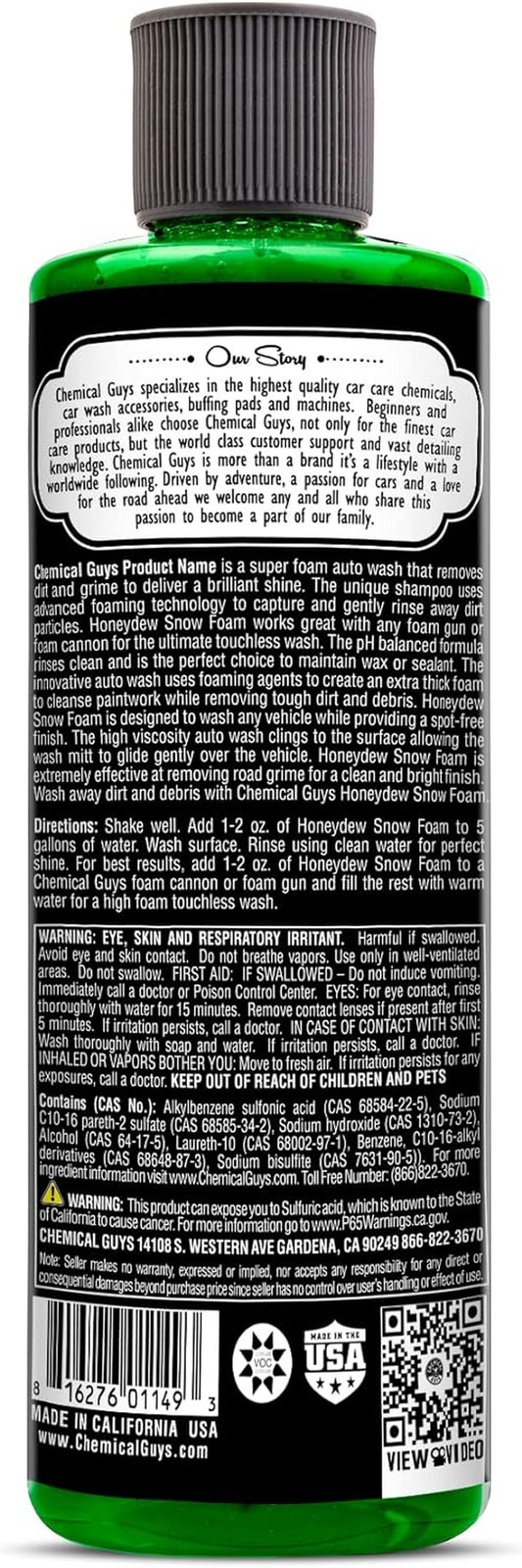 Car Wash Snow Foam Shampoo Pressure Washer Jet Gun Soap Cleanser Cannon 16 Oz