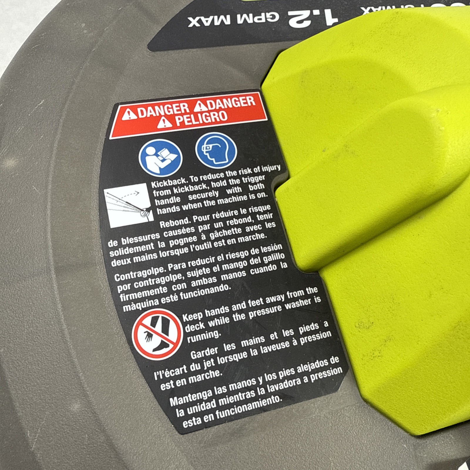 RYOBI 12in Electric Pressure Washer Surface Cleaner RY31012 3100psi 1.2GPM