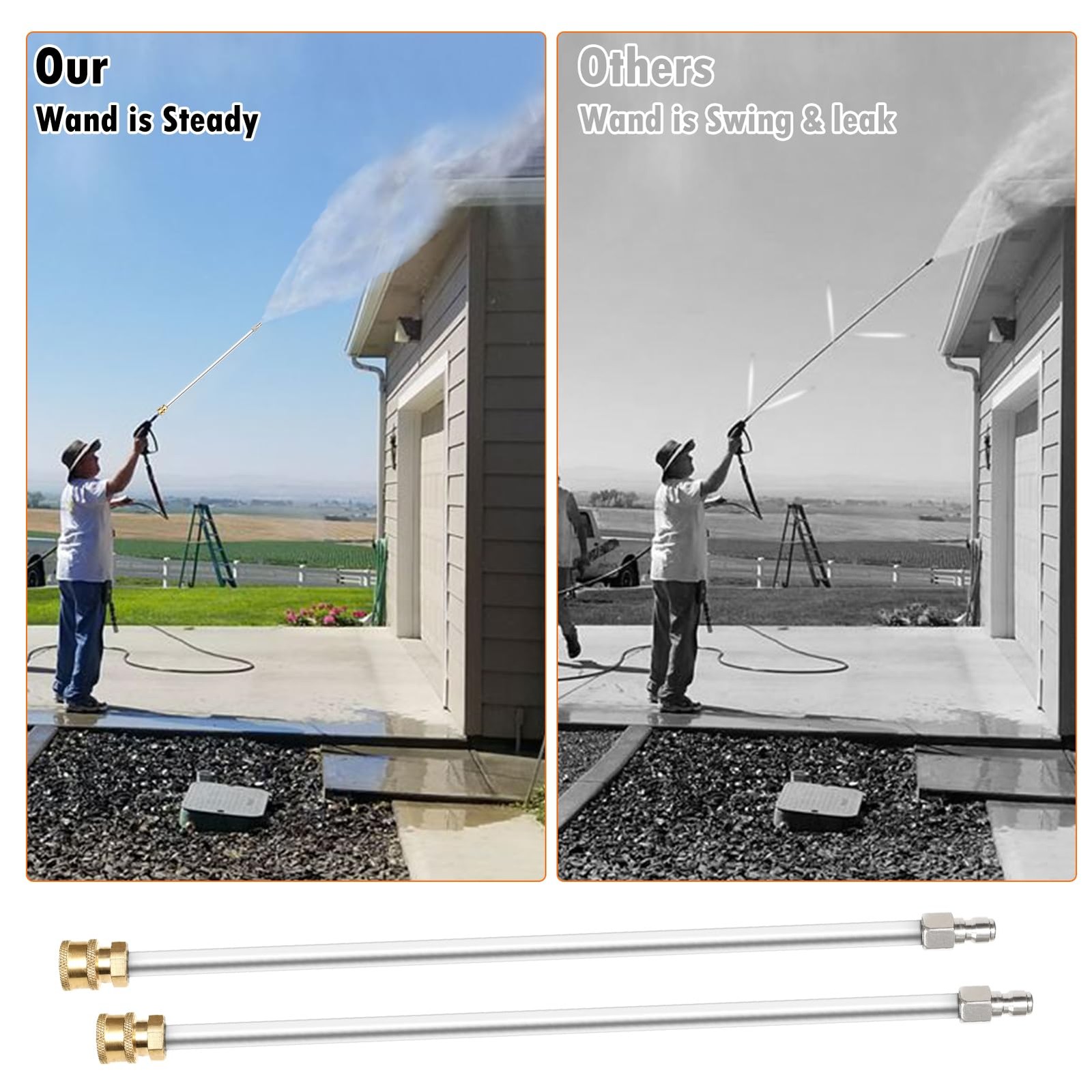 80 Inch Pressure Washer Wand Extension Stainless Steel Power Lance Spray with