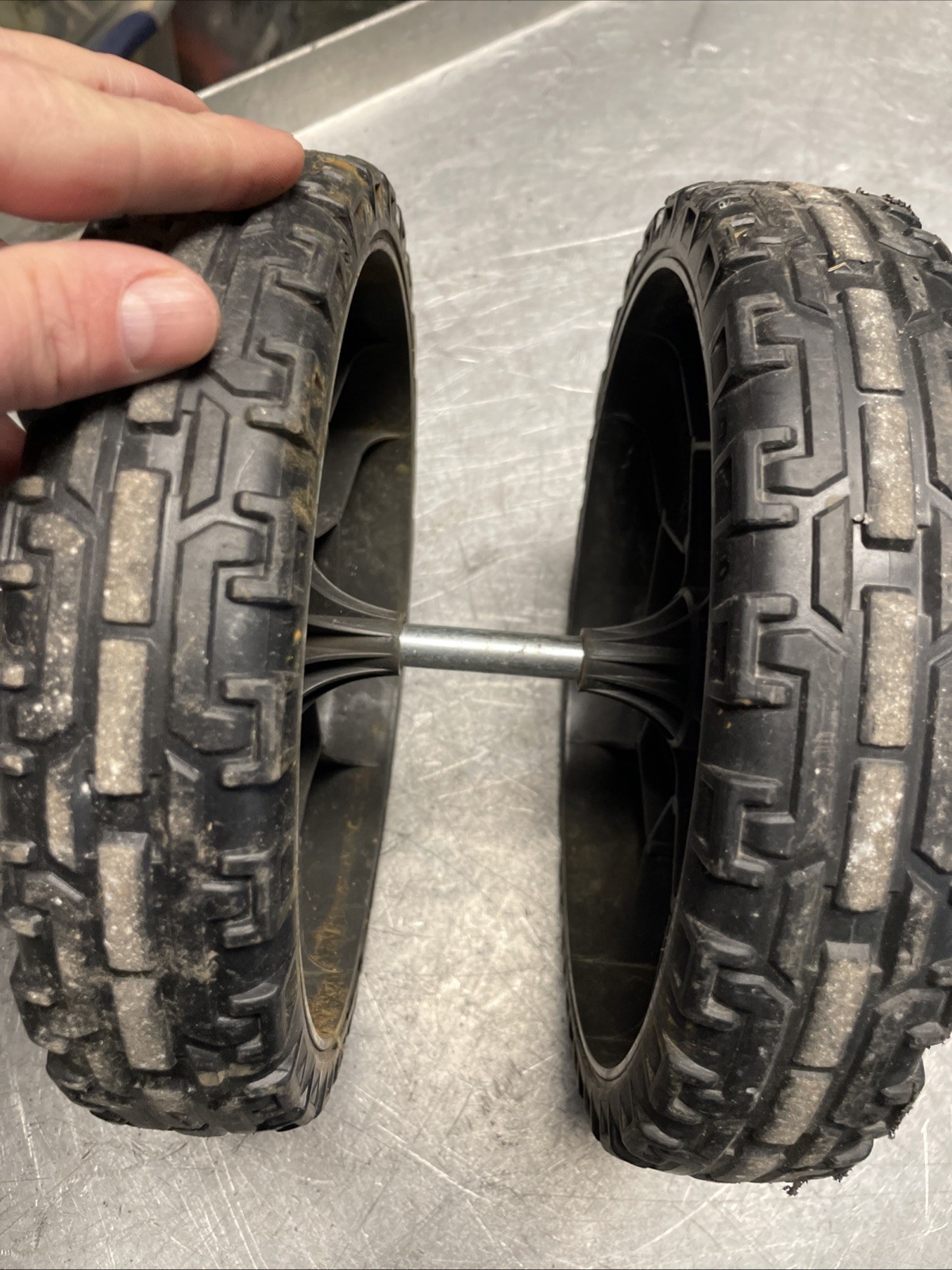 OEM GOOD USED PRESSURE WASHER 2- 10″ X 2″ WHEELS W/ 1/2″ X 18″ AXLE