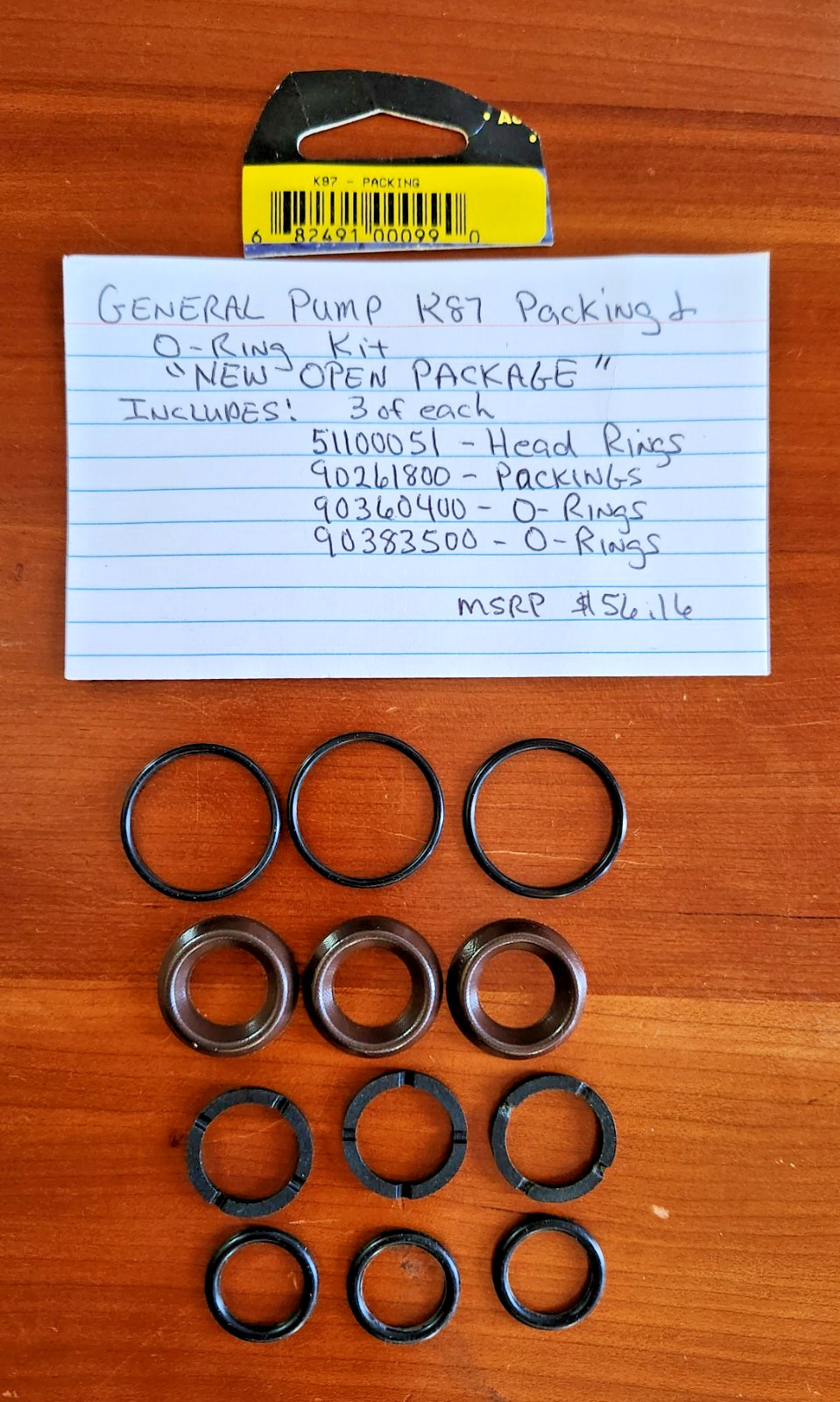 OEM General Pump KIT87 K87 V Packing Seals O Rings Pressure Washer Repair Parts