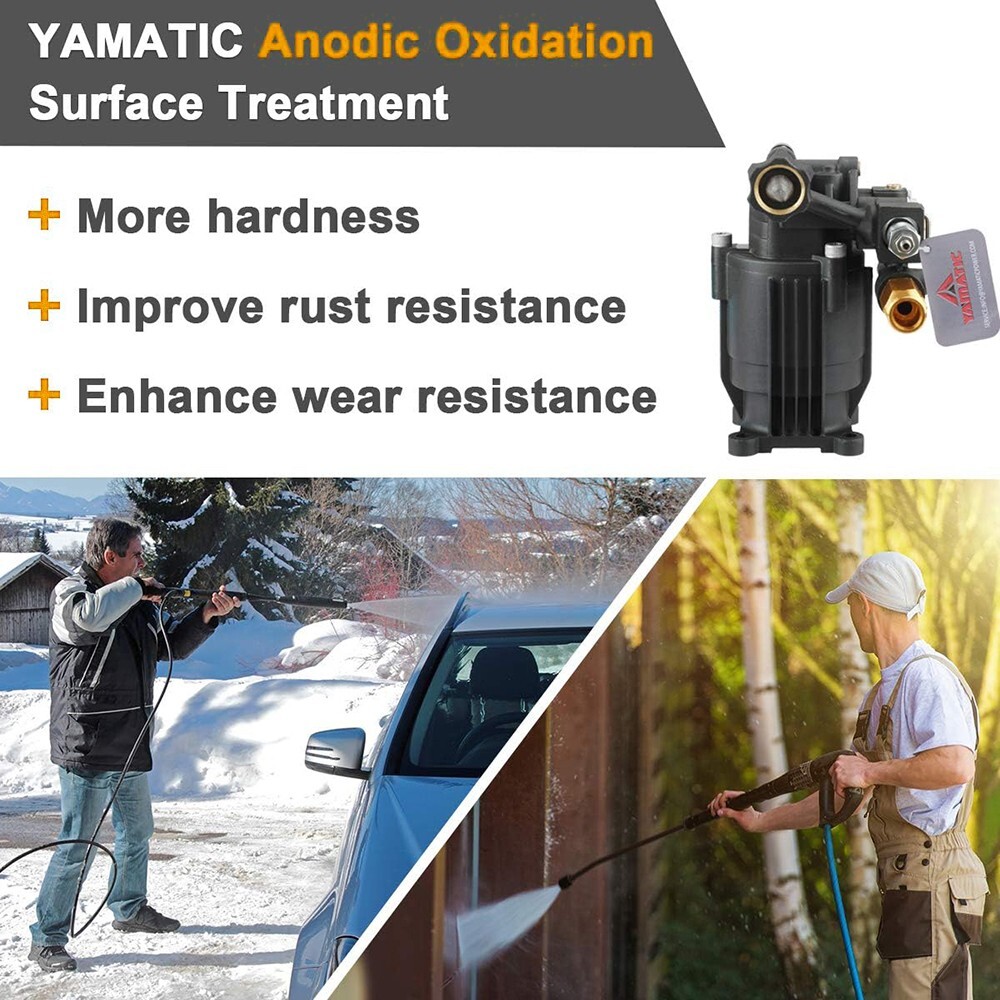 YAMATIC Pressure Washer Pump 3/4″ Shaft Horizontal 3400 PSI 2.5 GPM Replace Pump