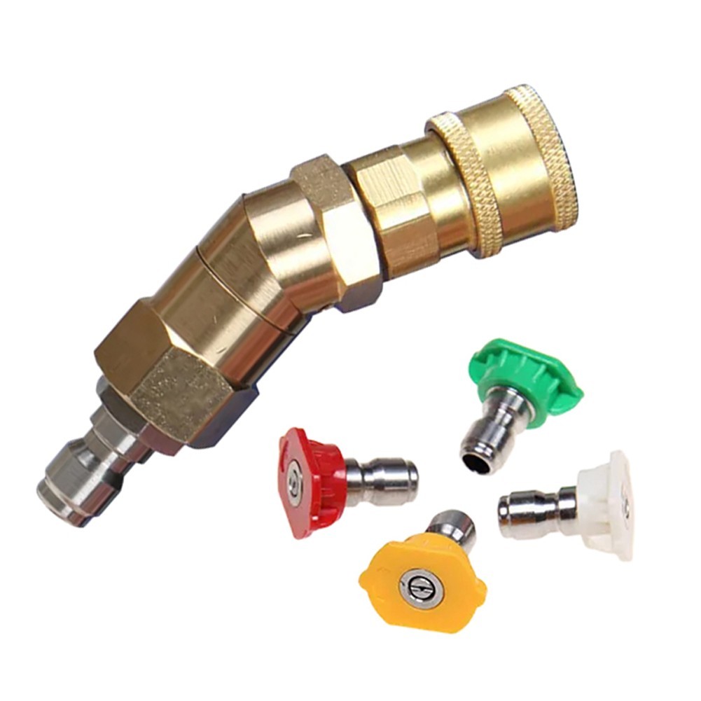 Adjustable High Pressure Nozzle Connector Kit with 360 Degree Rotation Feature