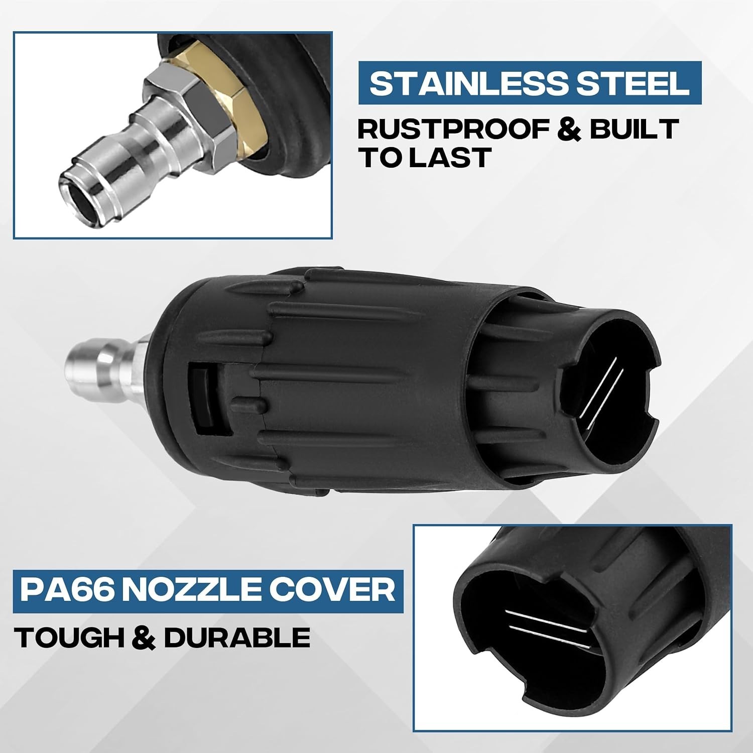 Adjustable Pressure Washer Nozzle Tip, 1/4″ Quick Connect | Variable Spray Pa…