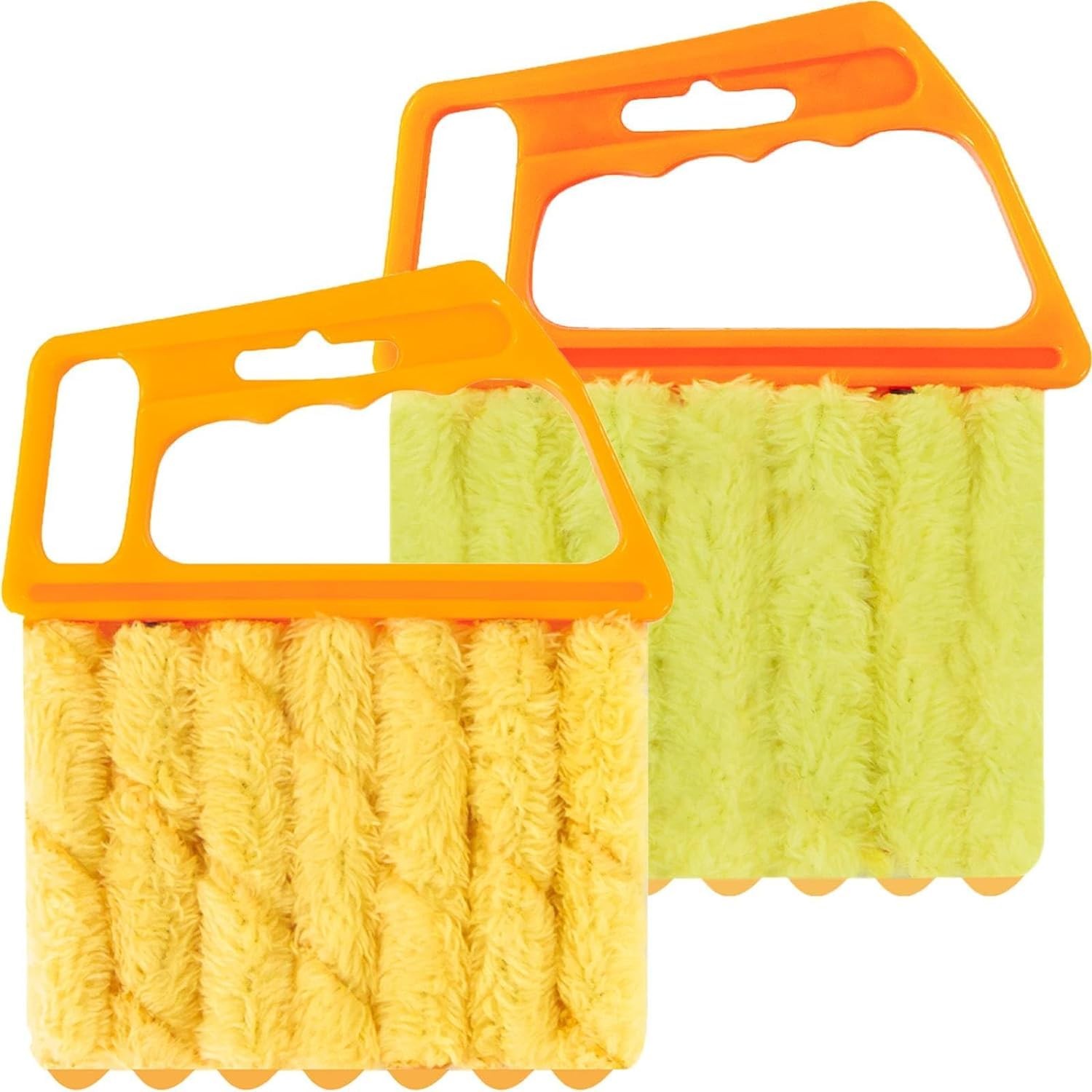 2 Pcs Blind Cleaner – Washable Window Duster Orange、yellow