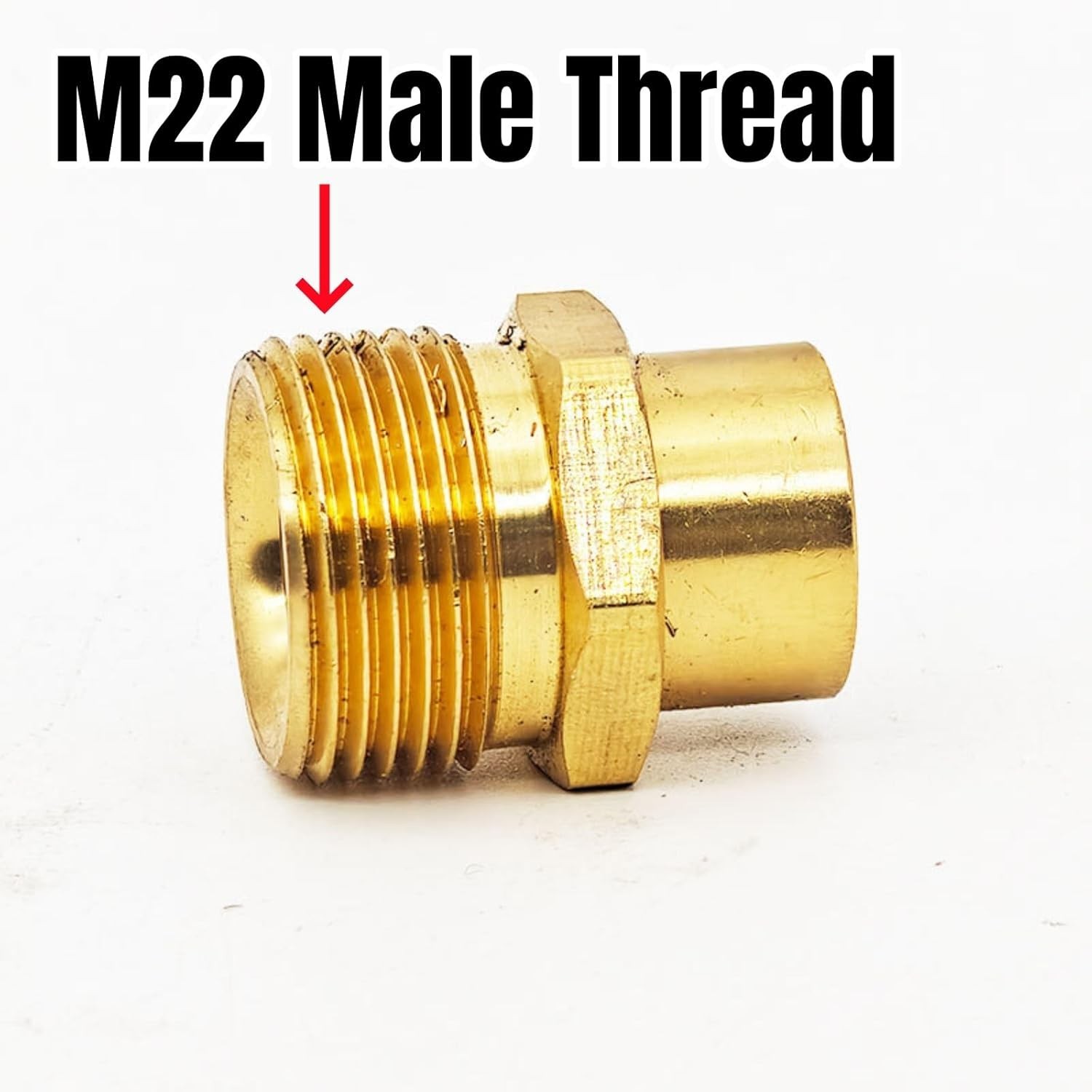 Selxran M14 Female to M22 Male Brass Hose Connector Adapter