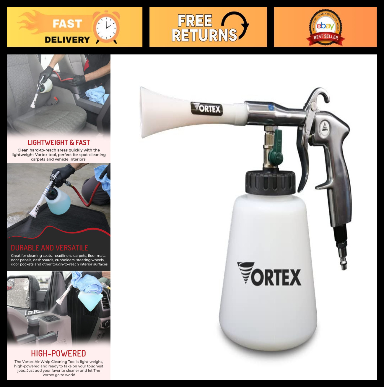 Air Cleaning Gun for Auto Detailing – Compressed Air Tool for Deep Cleaning Inte