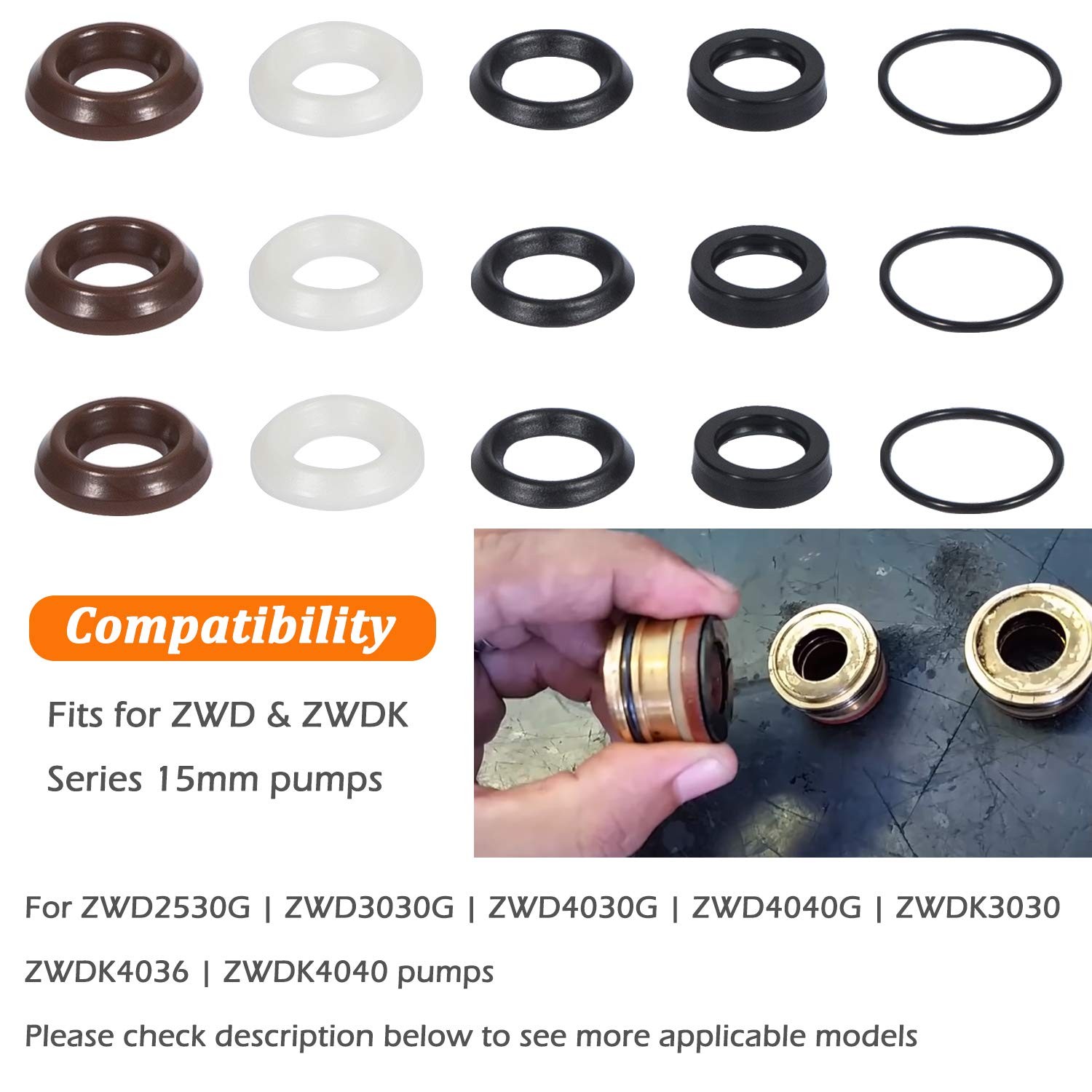Bonbo Packing Water Seal Kit 5019006400 Fits for ZWD & ZWDK Series 15mm Pumps Pi