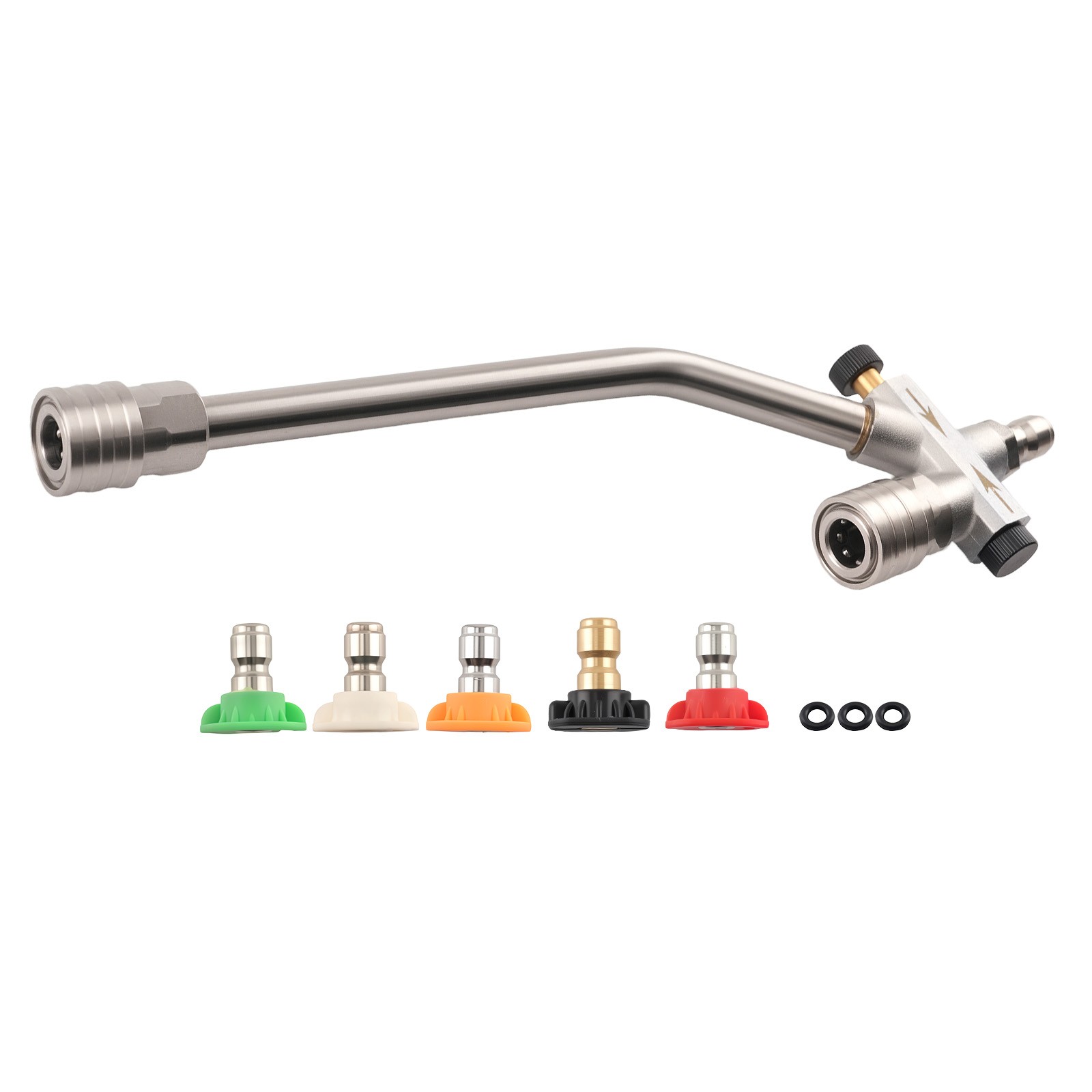 Dual-use Foam Spray Bar Dual Connect Double Tip & 5 Nozzles 4000 PSI Stainless