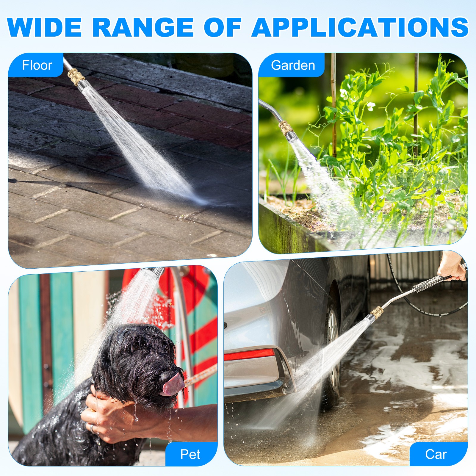 3-Pack Pressure Washer Nozzle Tips for Soft Wash, 0.3mm Soft Rain Head