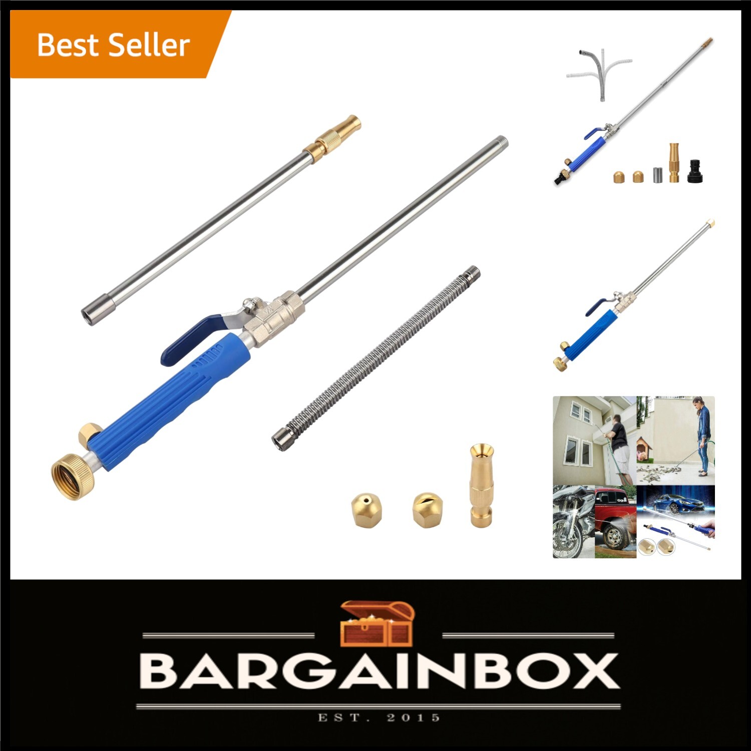 Versatile High Pressure Cleaning Wand – 39-Inch with Adjustable Sprayer Nozzles