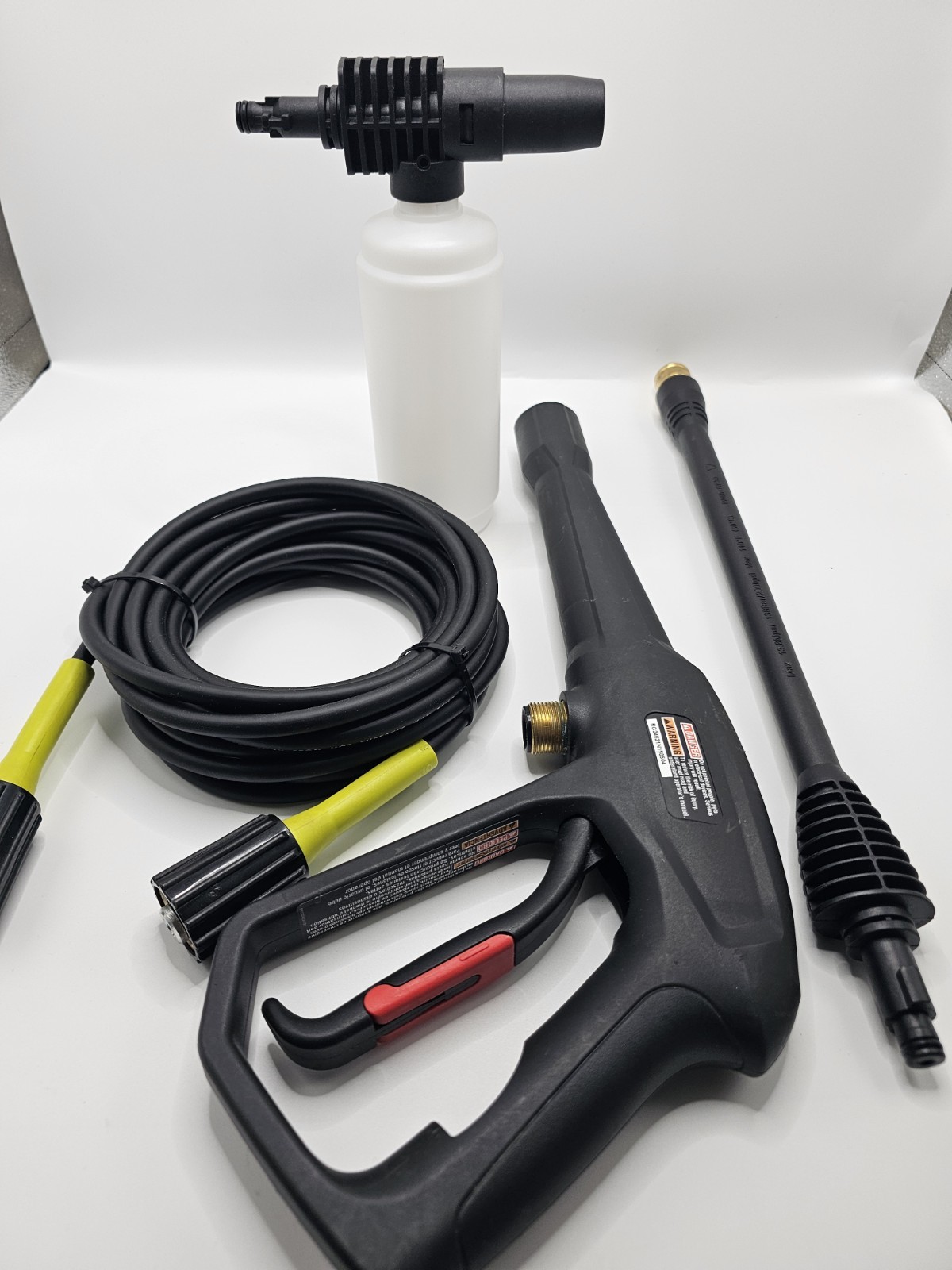 Ryobi 2000 Psi Power Wash Gun Kit + Hose and Foong Foamer Nozzle.