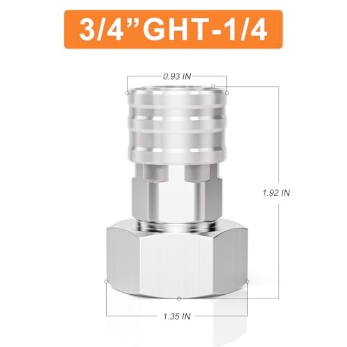 1Pc 3/4″ GHT to 1/4″ Quick Connect Adapter, Hose to Pressure Washer Converter…