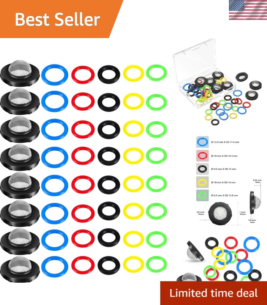 48-Piece Stainless Steel O-Ring Power Washer Kit – 6 Sizes for Optimal Sealing