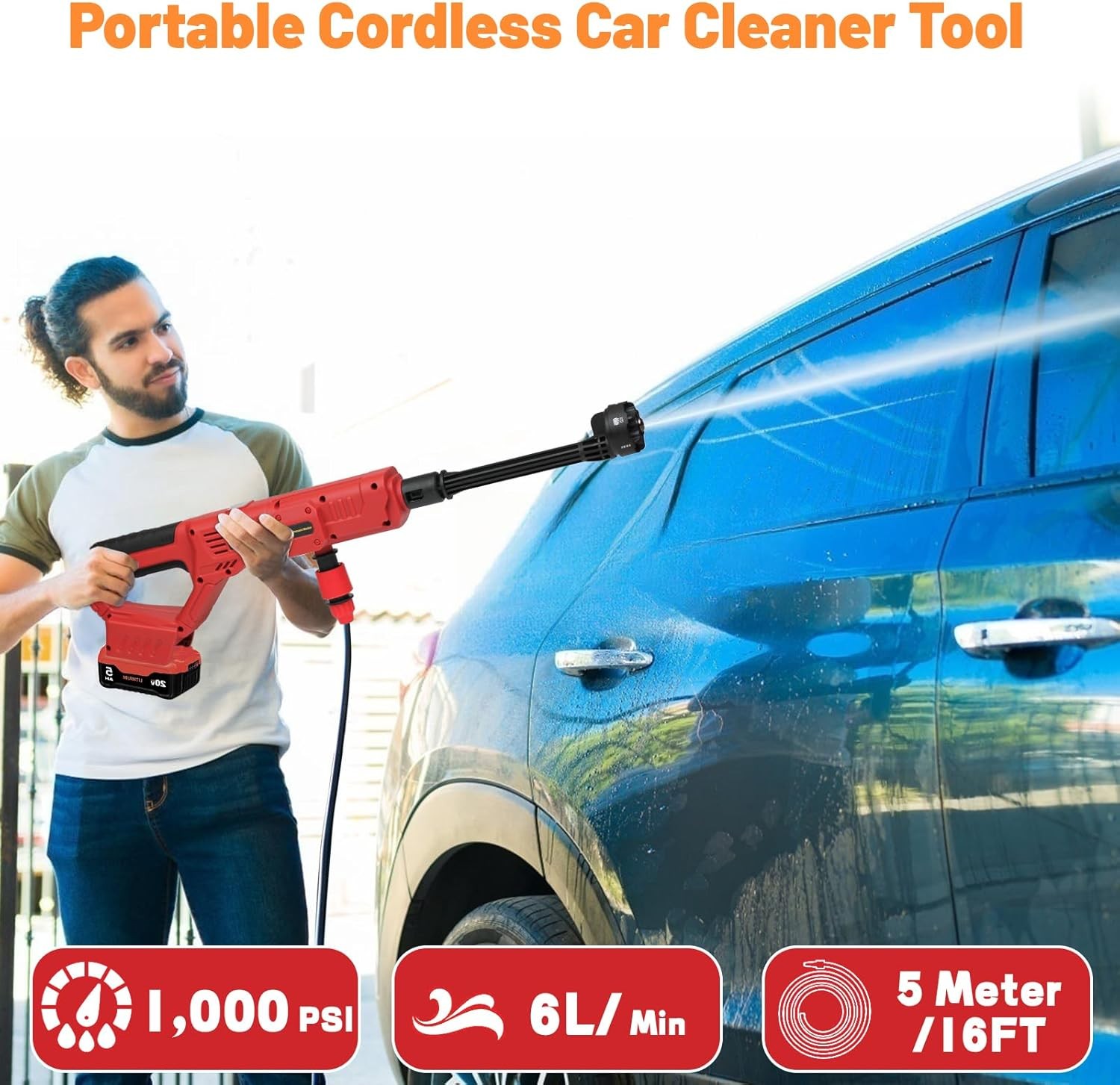 Cordless Pressure Washer for Milwaukee M18 Battery, Portable Cordless Power Wash