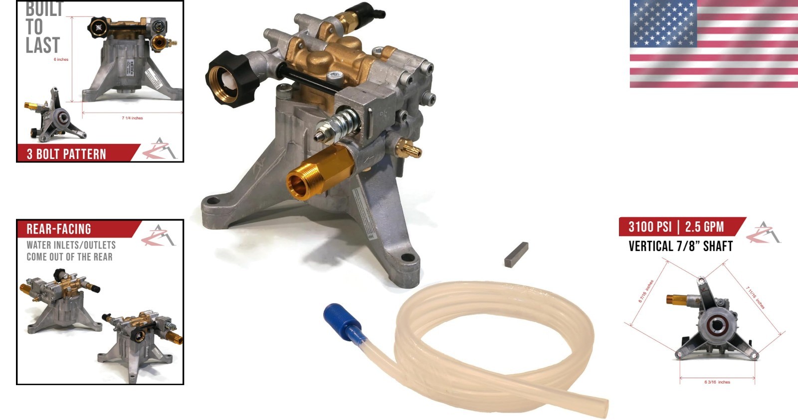 Electric Pressure Washer Pump – 3100 PSI with Chemical Injector & Unloader Valve