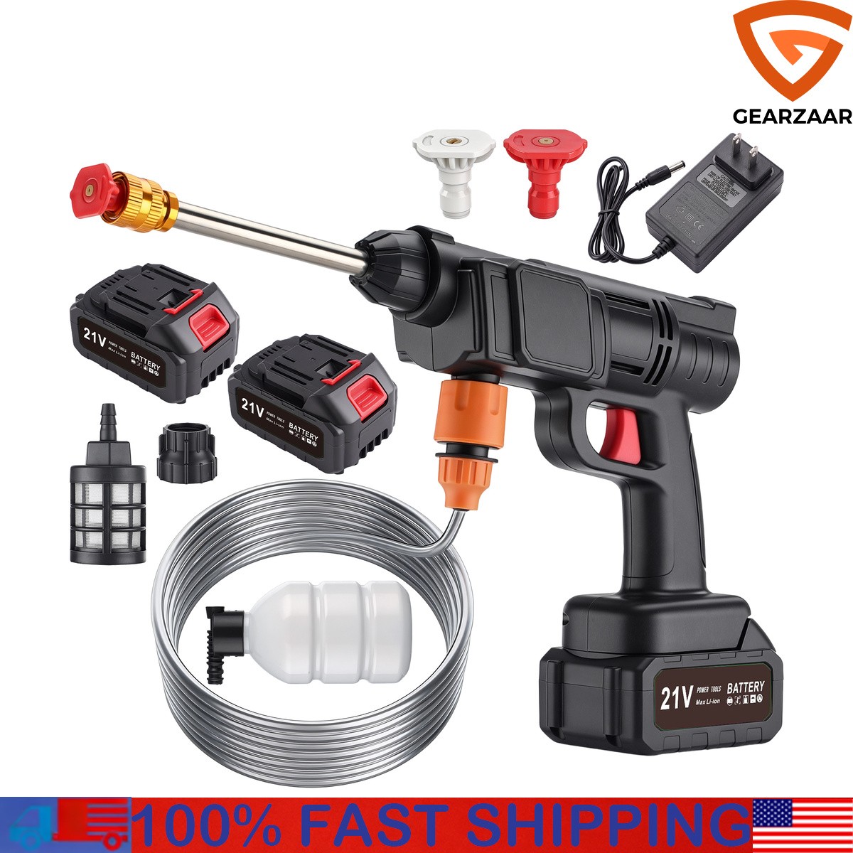 Portable Cordless Electric High Pressure Water Spray Gun Car Washer Cleaner Tool