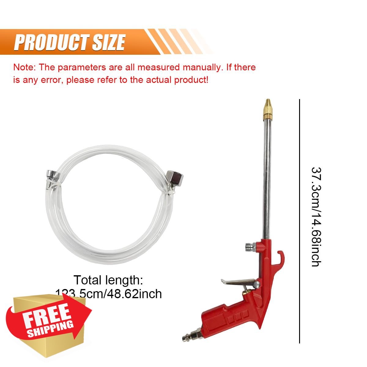 KPFILEH air cleaning spray gun, straight hose