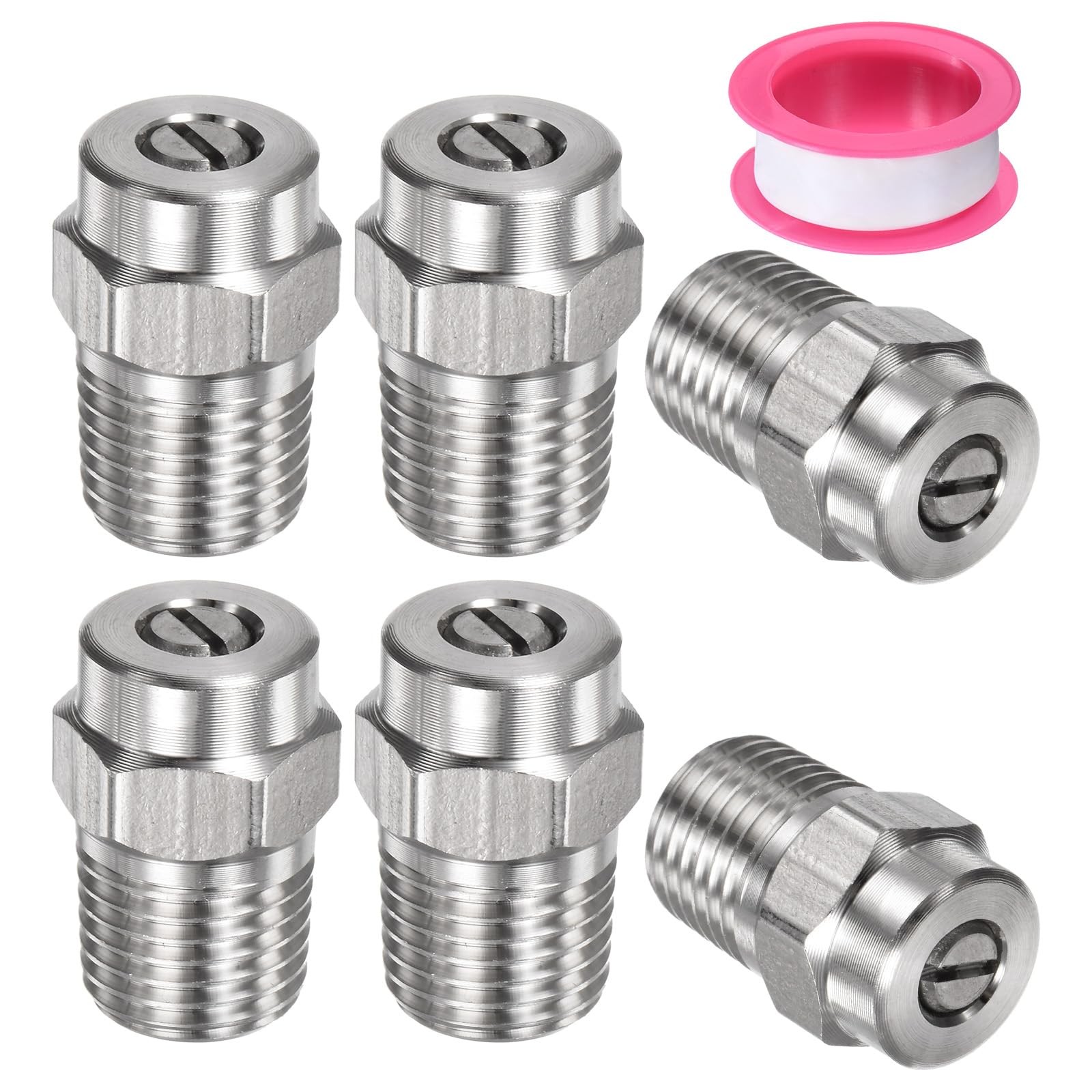 6 PCS Surface Clean Tips 25 Degree 1/4 Inch NPT Male 0.977mm Washer Nozzle