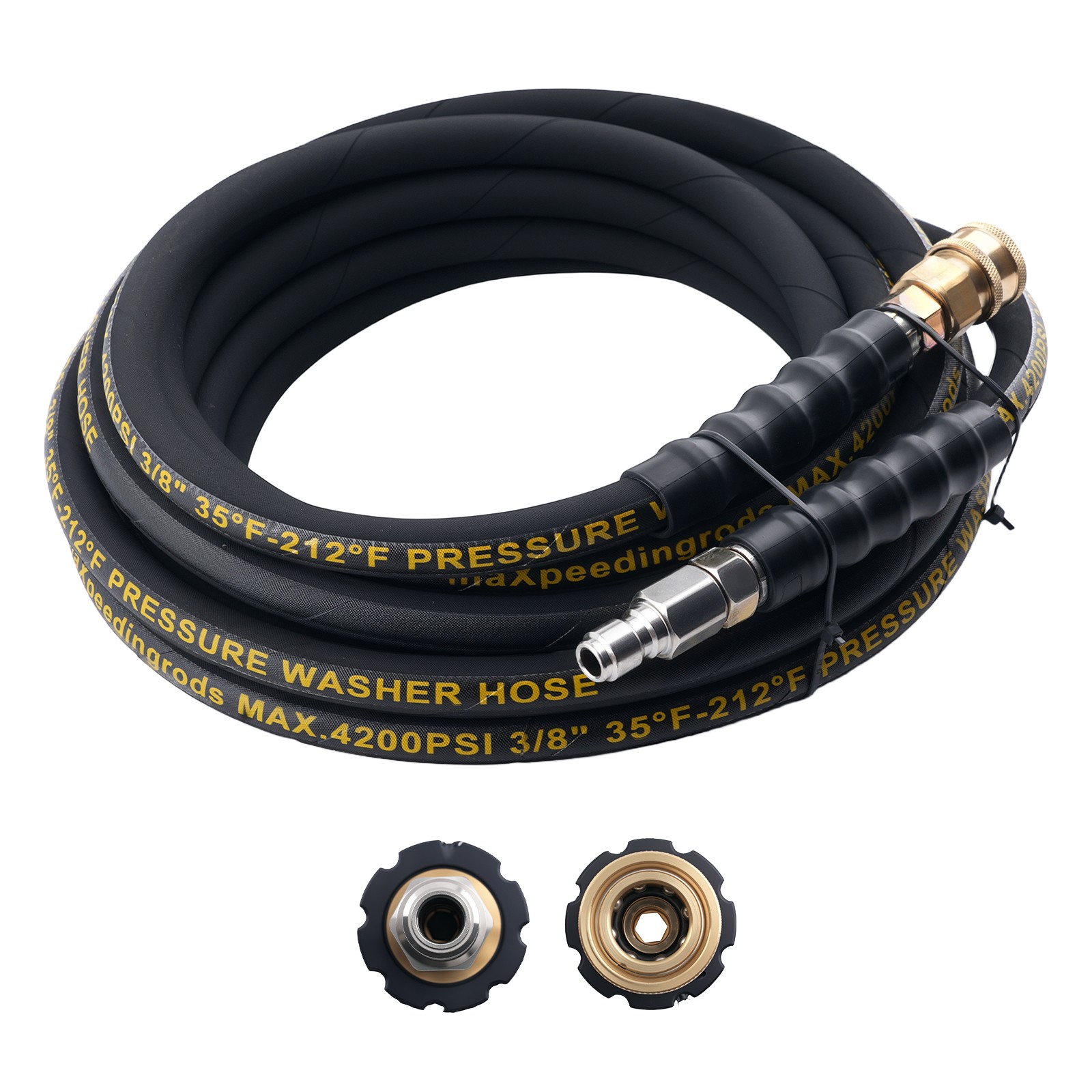 25ft 3/8″ Power Pressure Washer Hose 4200PSI Steel Wire Braided Super Flexible