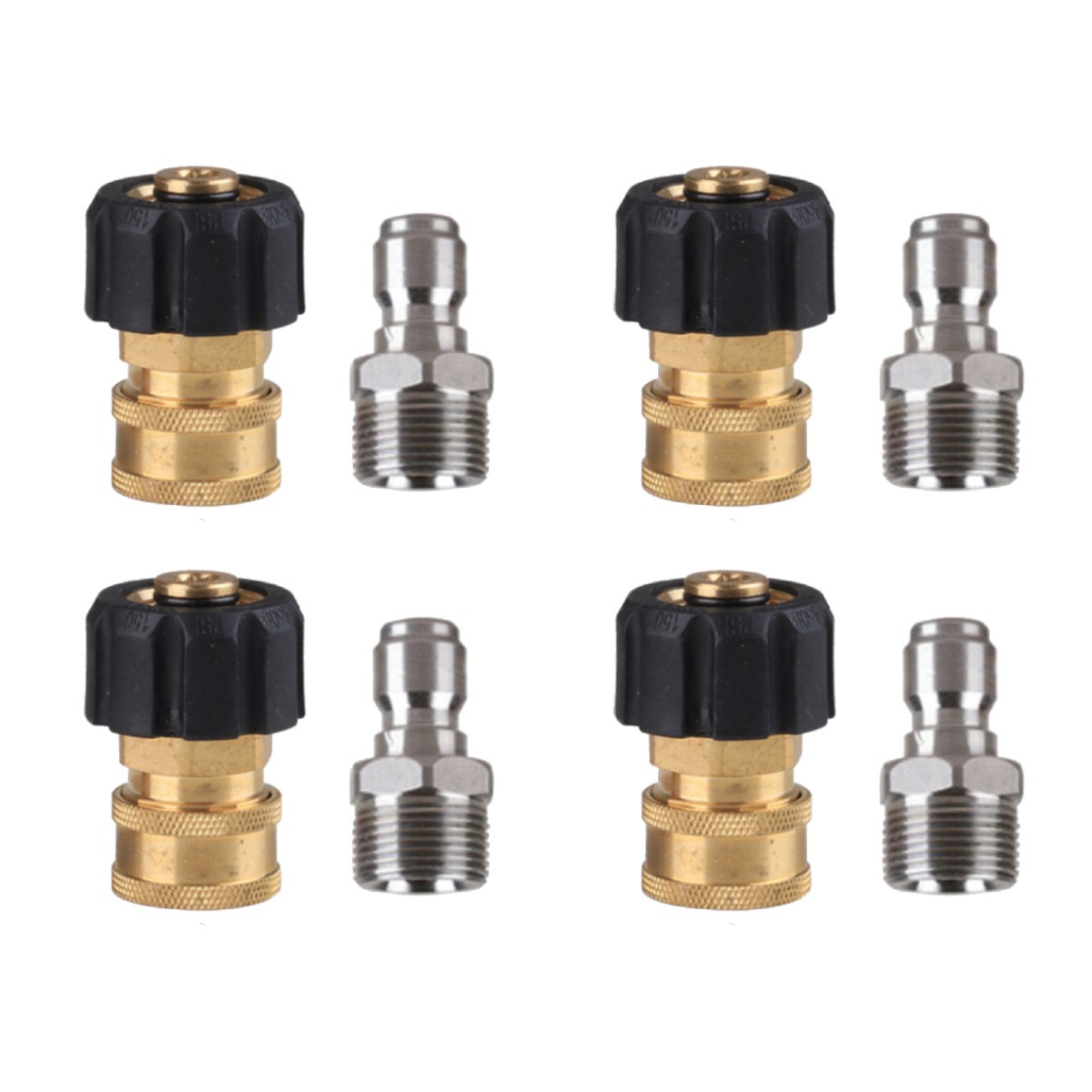 4 set Pressure Washer Adapter 3/8″ Quick Connect M22 14mm to M22 Metric Fitting