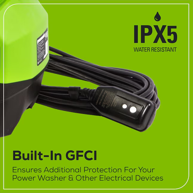 New GreenWorks 1800 PSI Compact Cold Water Pressure Washer 1.2 GPM