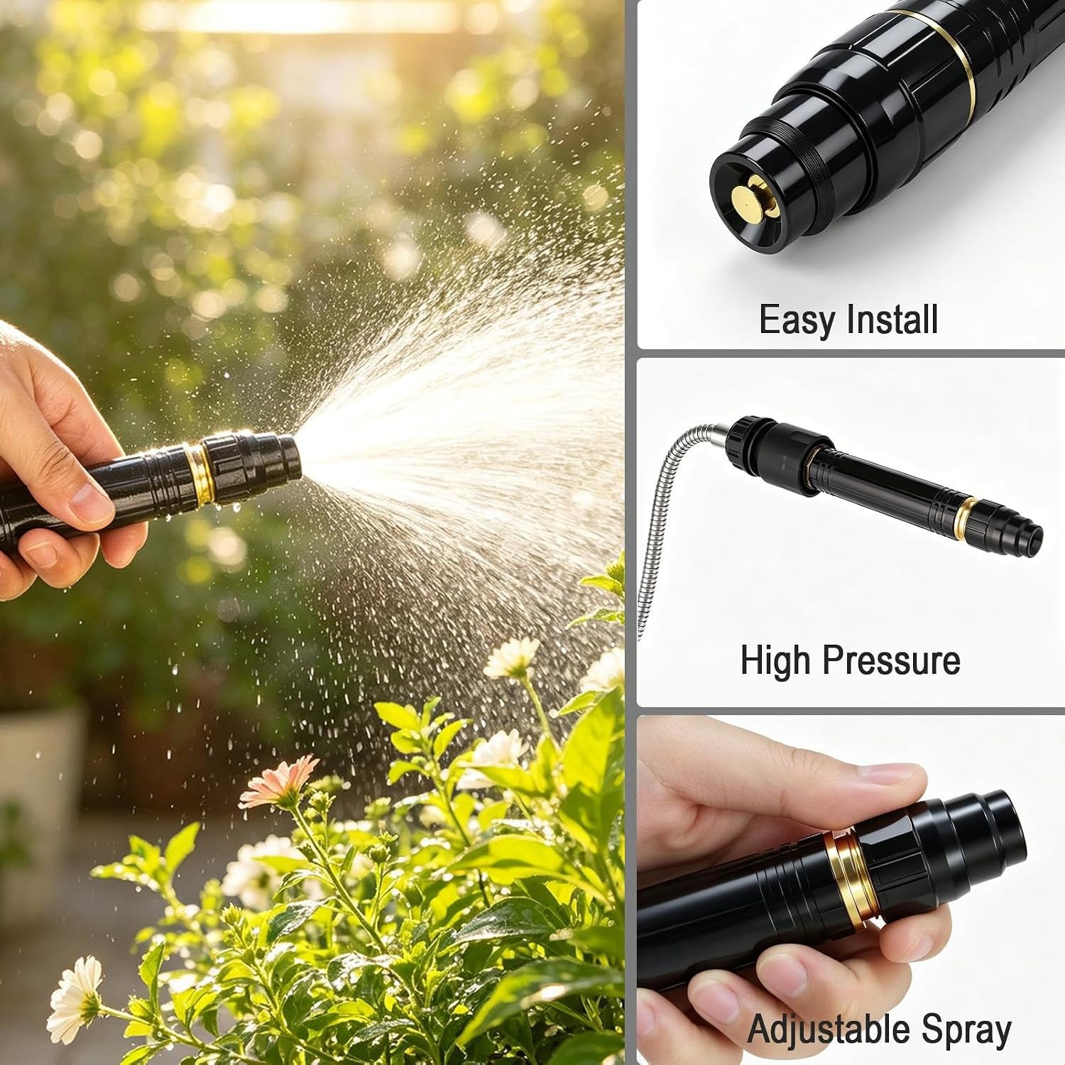 2Pack Home High Pressure Car Wash Water Gun Adjustable Booster for Car Cleaning
