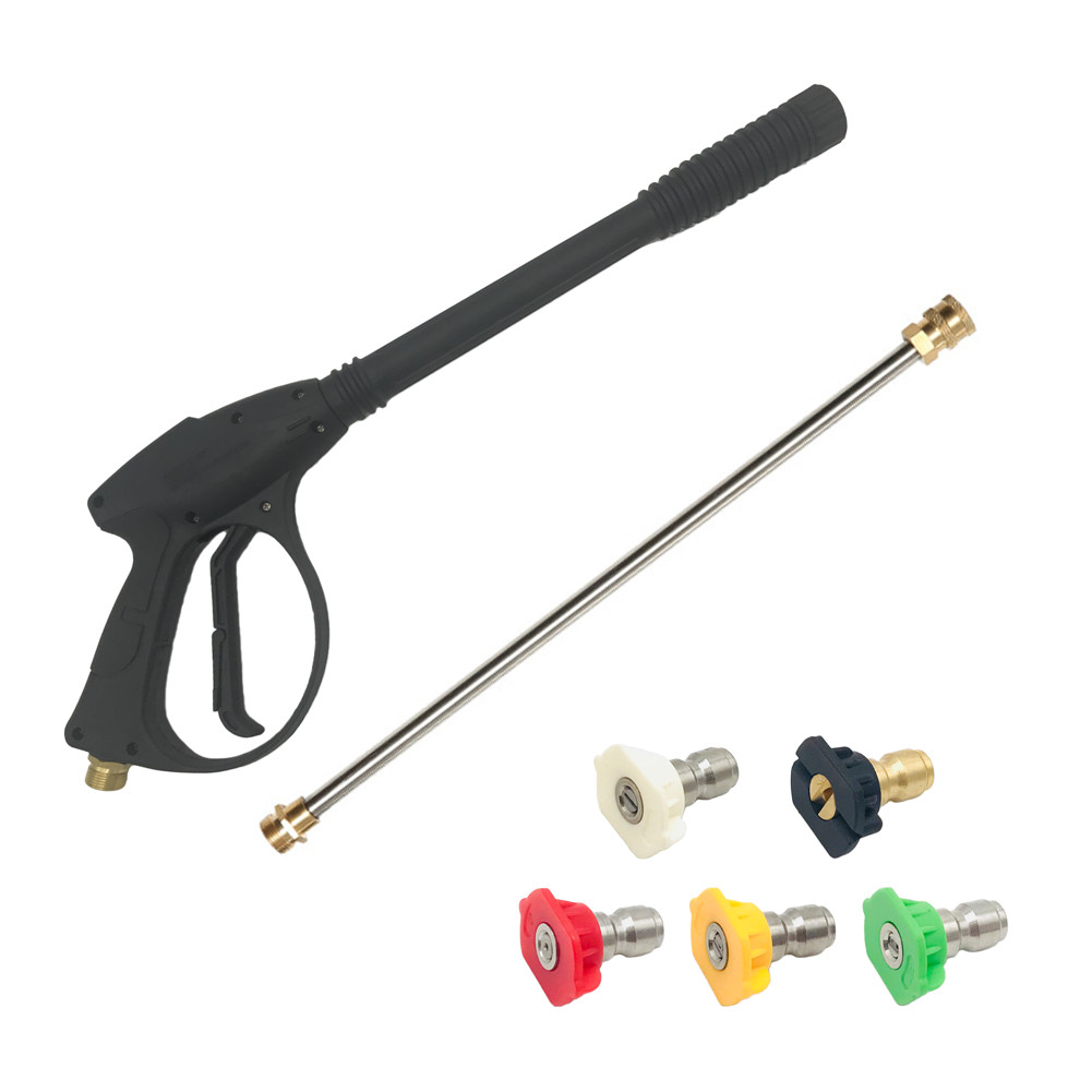 1/4″ Pressure Washer Gun + Extension Wand Lance +5 Nozzle Tips /30/50FT Hose M22
