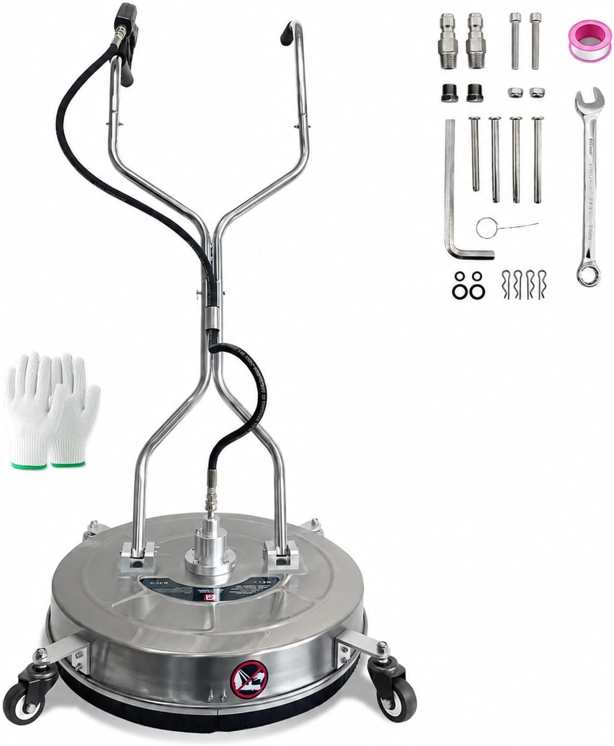 24″ Pressure Washer Surface Cleaner 4 Wheels Dual Handle 4900 Max PSI-New