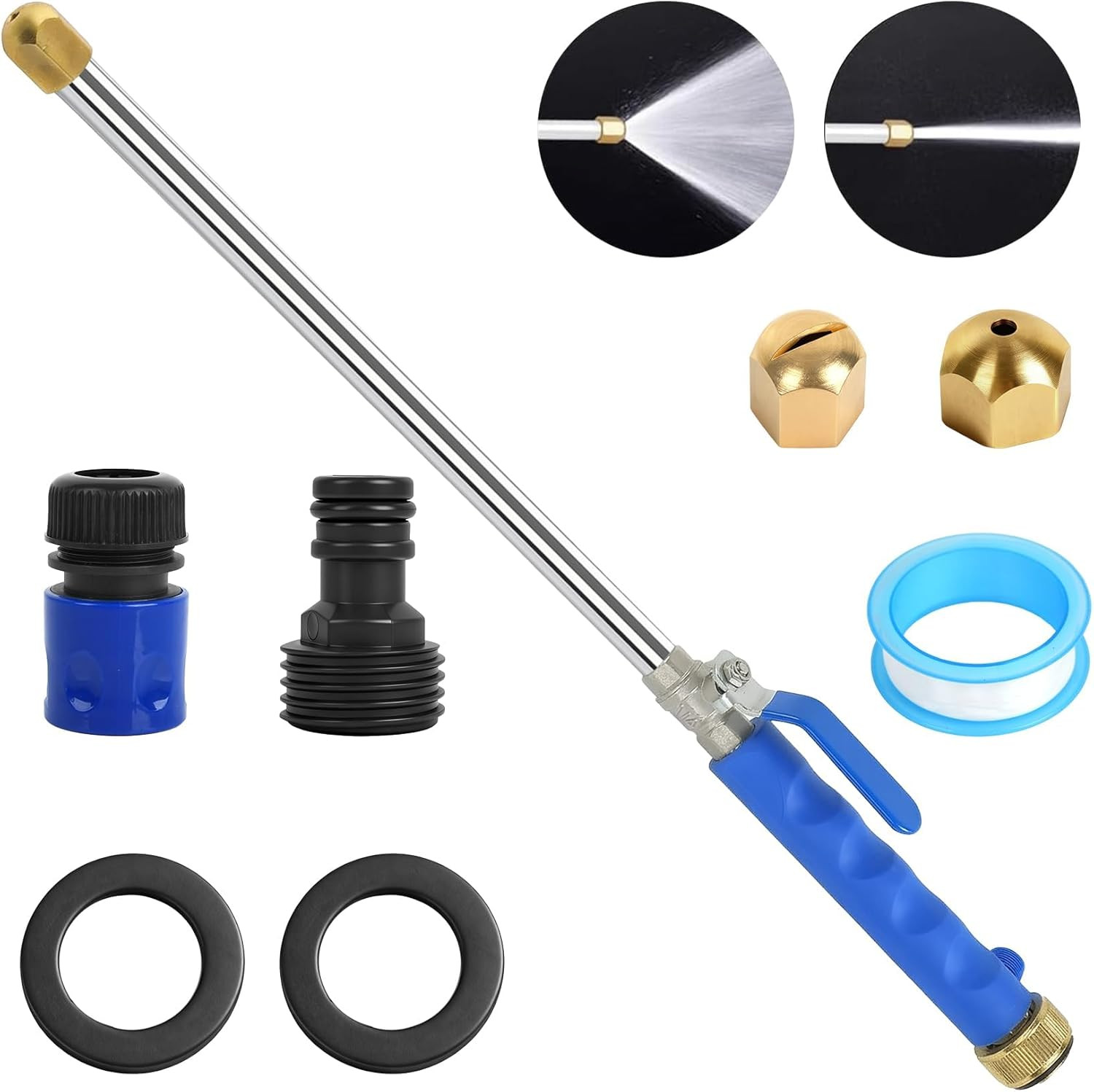 2026 New Jet Nozzle High Pressure Hose Nozzle, 2-1 High Pressure Power Washer Wa