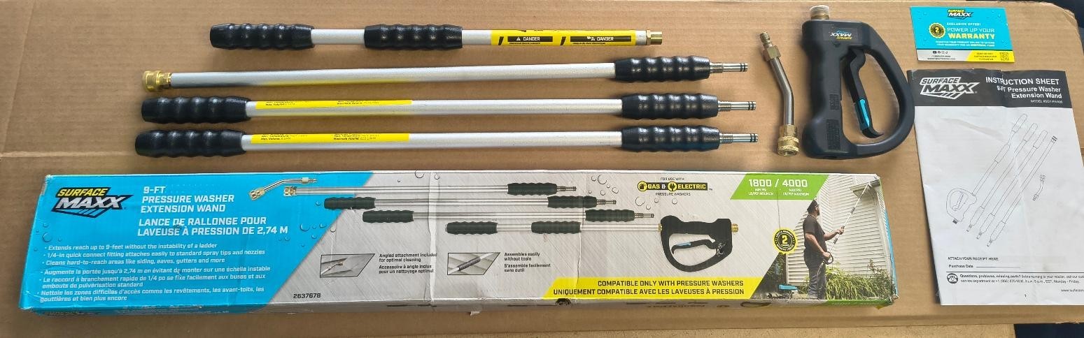 SurfaceMaxx 9-ft Pressure Washer Extension Wand # 2637678 Free US Shipping