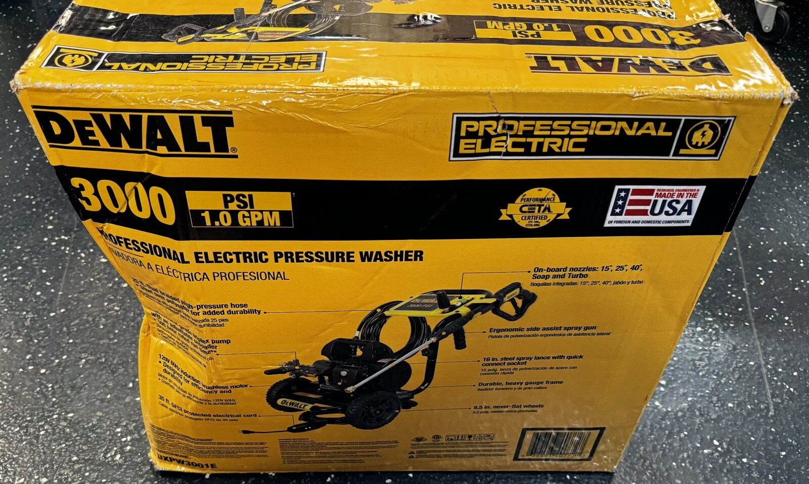 DeWalt 3000PSI 1.0GPM Cold Water Electric Pressure Washer(DXPW3001E)