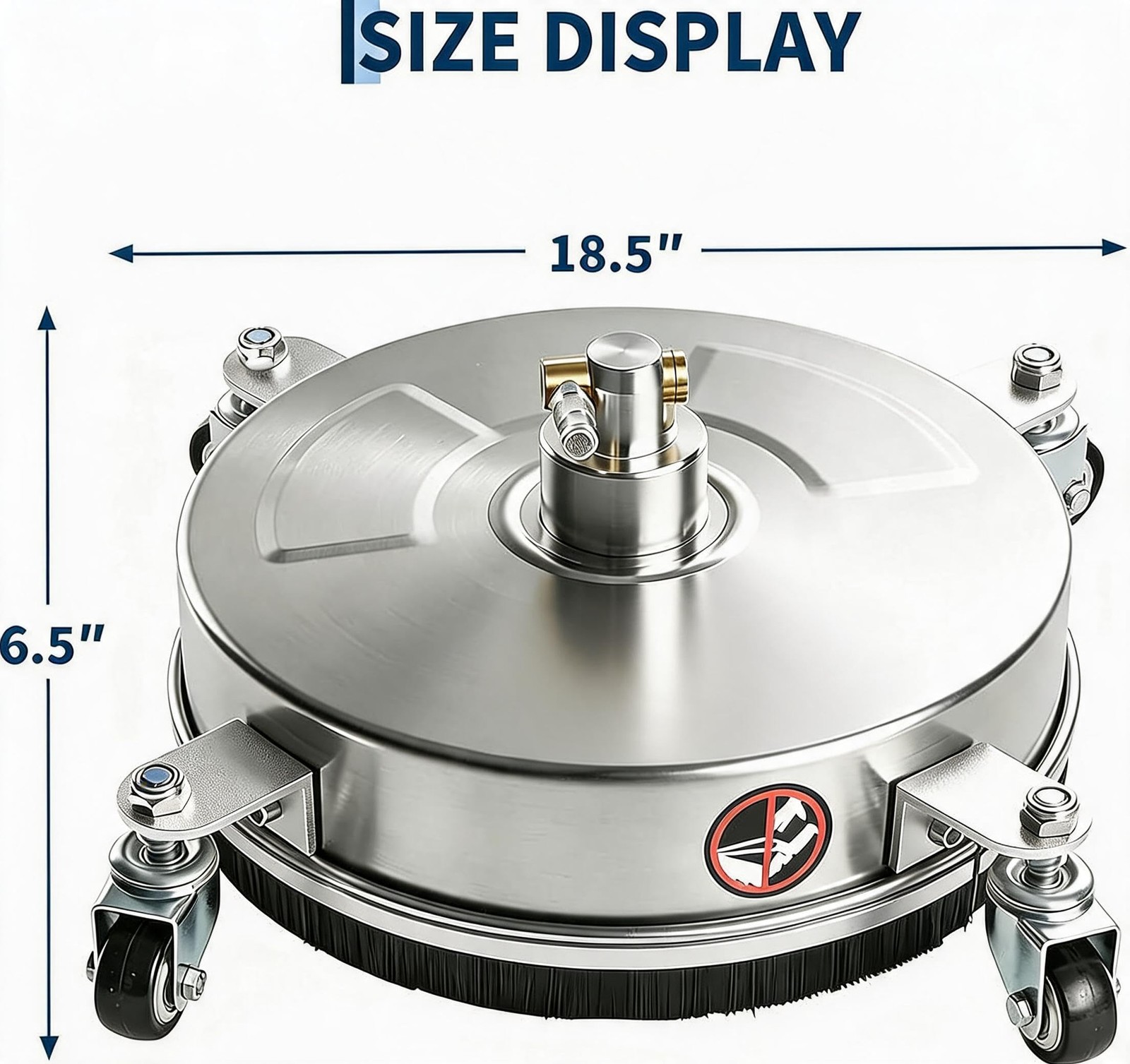18″ Pressure Washer Surface Cleaner with Wheels 4000 PSI Stainless Steel Patio