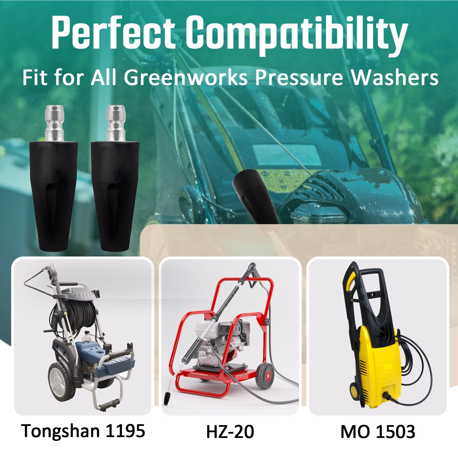 2 Pcs 2000 PSI Turbo Nozzle Pressure Washer Replacement Compatible with Green…