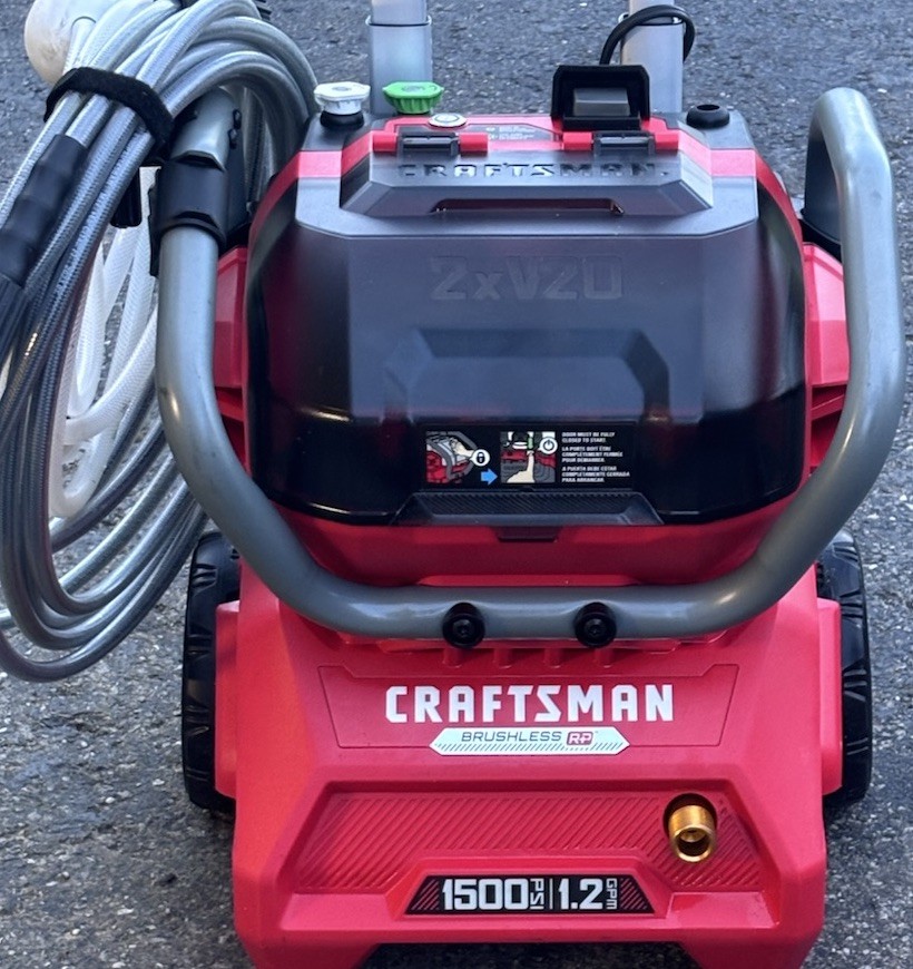 CRAFTSMAN V20 Brushless 1500 PSI 1.2 GPM Pressure Washer w/ Hose, Gun, Charger